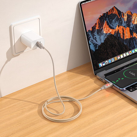 USB Кабель Type-C, HOCO, U144, длина 1.2 метра, цвет золотистый
