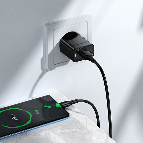 Сетевое зарядное устройство, 1 USB 2.1A (CS91A), HOCO, черный