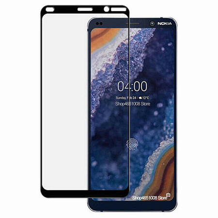 Защитное стекло на Nokia 9, 9D, черный, X-CASE