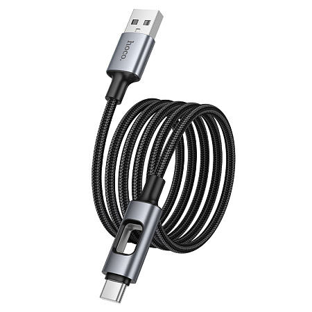 USB Кабель Type-C, HOCO, U144, 1.2 метра, цвет черный, ток до 3А