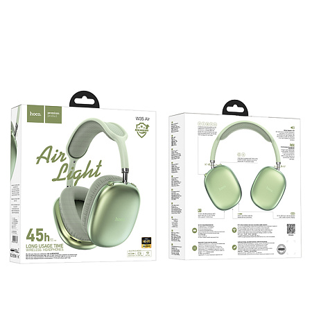 Беспроводные наушники W35 Air, HOCO, зеленые