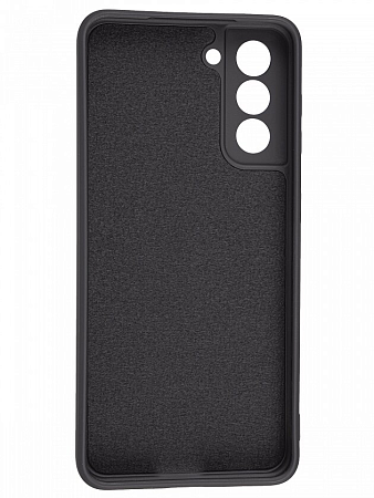 Чехол силиконовый для Samsung Galaxy S21, с микрофиброй внутри, с защитой камеры, X-CASE, черный