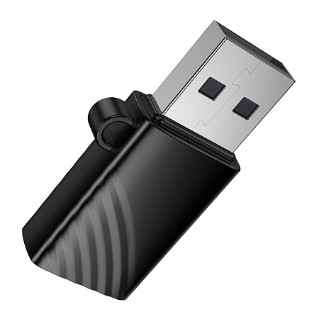 Картридер USB, HB53, HOCO, поддержка microSD карт, цвет черный