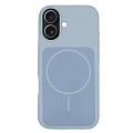 Чехол-накладка для iPhone 17, Silicon Case, магнитный (MagSafe), с дизайном, без лого, X-CASE, светло-голубой