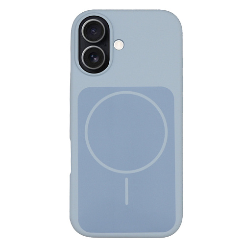Чехол-накладка для iPhone 17, Silicon Case, магнитный (MagSafe), с дизайном, без лого, X-CASE, светло-голубой