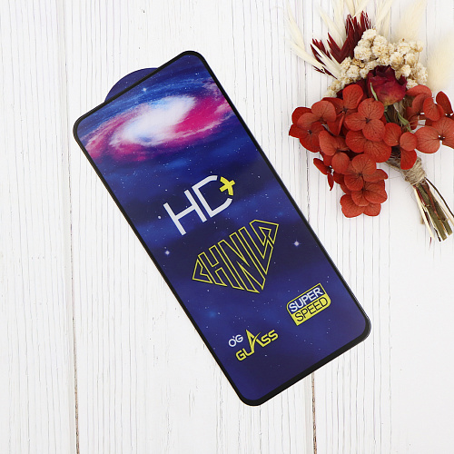 Защитное стекло на Xiaomi Redmi Note 14 (4G), HD+, прозрачное с черной рамкой, X-CASE