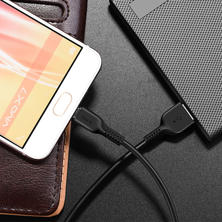 USB Кабель Micro, HOCO, X20, 2M, черный