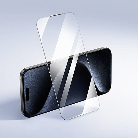 Защитное стекло для iPhone 16 Pro Max, A34, HOCO, 9D large arc dustproof glass, черное