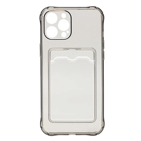 Чехол силиконовый для iPhone 12 Pro (6.1), с карманом для карты, с защитой камеры, X-CASE, затемненный