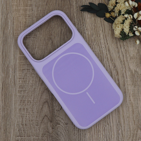 Чехол-накладка для iPhone 17 Pro Max, Silicon Case, магнитный (MagSafe), с дизайном, без лого, X-CASE, сиреневый