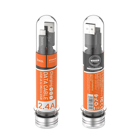 USB Кабель Micro, HOCO, X14, колба, черный