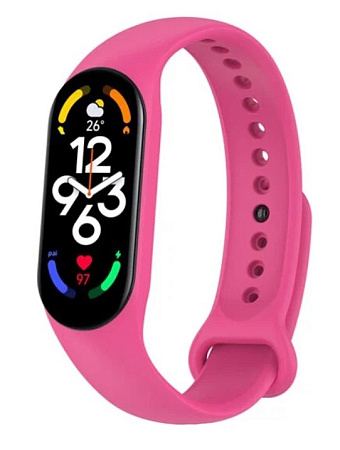 Ремешок на руку для Mi band 5/6/7, силиконовый, розовый