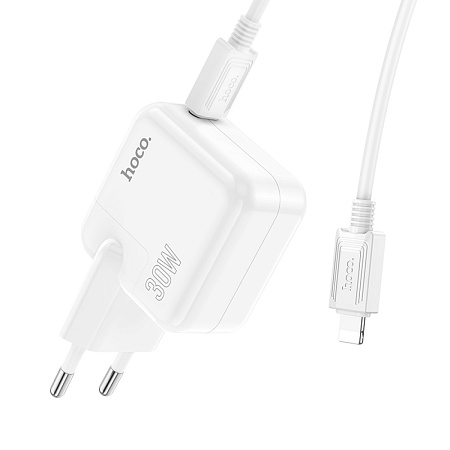 Сетевое зарядное устройство, 1 PD 35W (C112A), HOCO, Type-C to Lightning, белый