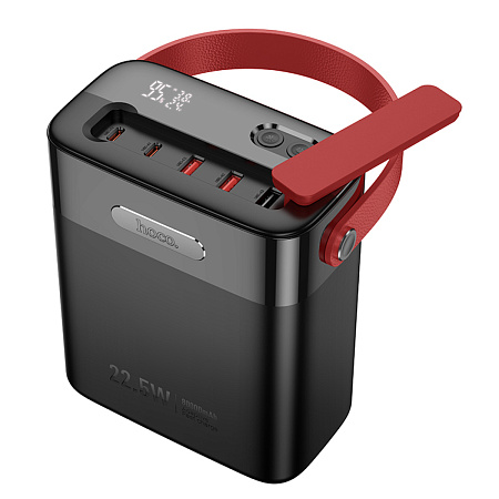 Универсальный Доп. Аккумулятор 80000mAh, J143, HOCO, выход: 1 USB 22.5W+ 2 USB 5V/2+2 PD 20W, черный