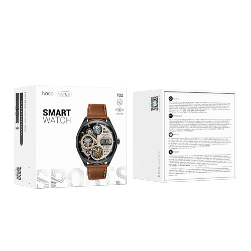 Умные часы Y22 Smart watch Hoco с поддержкой звонков, черные