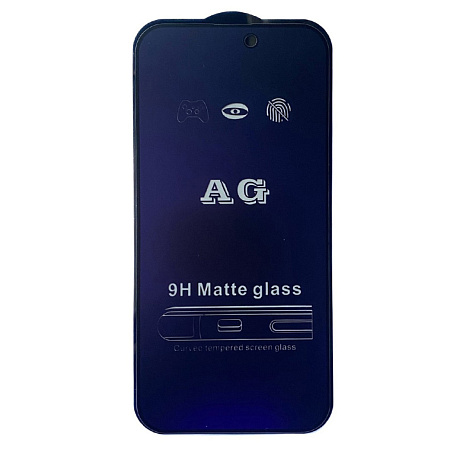 Защитное стекло на iPhone 15 Pro Max, Anti-blue ray матовый черный, X-CASE