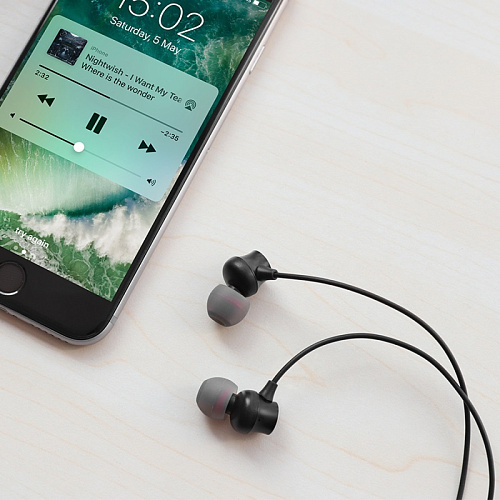 Проводные наушники M51 Proper sound Universal Earphone, HOCO, вакуумные с микрофоном, черные
