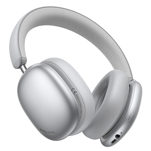 Беспроводные наушники W63 с шумоподавлением, HOCO, с поддержкой приложения, время работы 55ч, цвет серебро