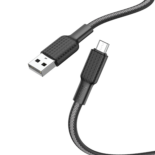 USB Кабель Micro, HOCO, X69, 1м, черный с белым