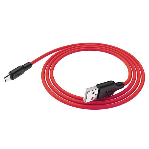 USB Кабель Micro, HOCO, X21 Plus, силиконовый, черно-красный