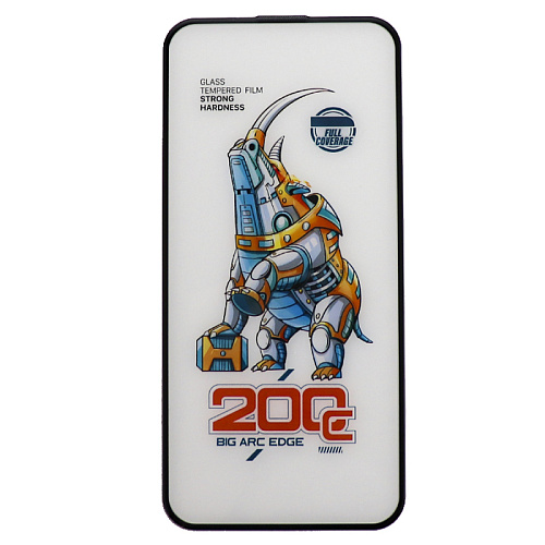 Защитное стекло на iPhone 15 Pro Max, носорог, с сеточкой для динамика, черное, X-CASE