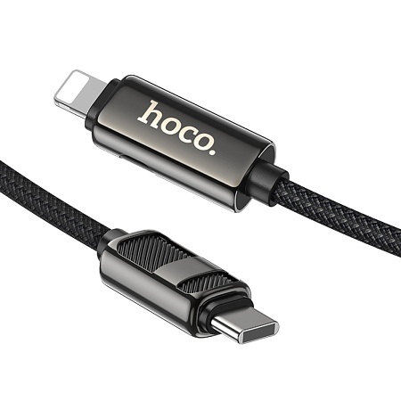 Кабель Lightning to Type-C (PD), HOCO, U137, 1.2м, с дисплеем, черный