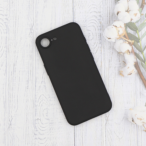 Чехол силиконовый для iPhone 16e, с микрофиброй внутри, с защитой камеры, X-CASE, черный