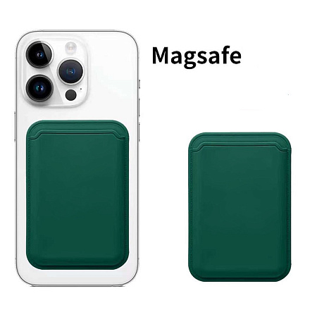 Чехол для карт (MagSafe), без лого, силиконовый, X-CASE, зеленый