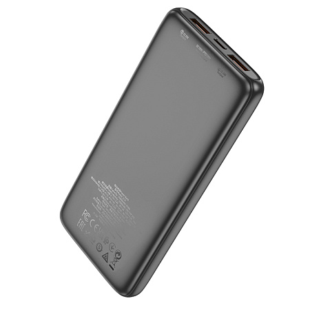 Универсальный Доп. Аккумулятор 10000mAh, J121, HOCO, выход: 2 USB (22.5W)+1 PD (20W) с дисплеем, черный