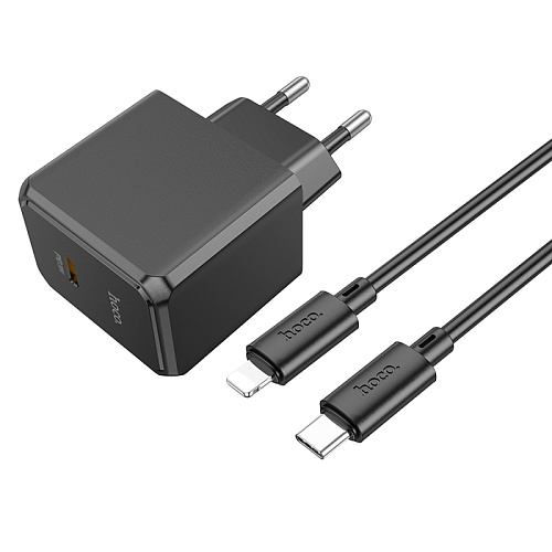 Сетевое зарядное устройство, 1 PD 20W (CS13A), HOCO, Type-C to Lightning, черный