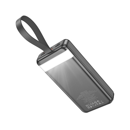 Универсальный Доп. Аккумулятор 30000mAh, J123B, HOCO, выход: 1 USB-A 22.5W, 1 PD 20W, с дисплеем, черный
