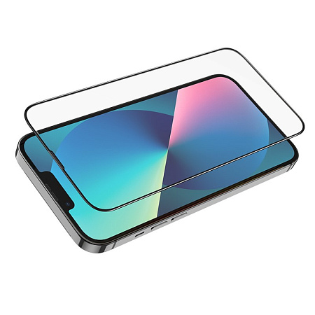 Защитное стекло на iPhone 13 mini (5.4) A26, HOCO, Full screen dustproof tempered glass, с сеточкой для динамика, черное