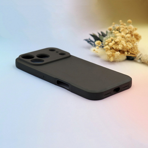 Чехол силиконовый для iPhone 17 Pro Max, с микрофиброй внутри, с защитой камеры, X-CASE, черный