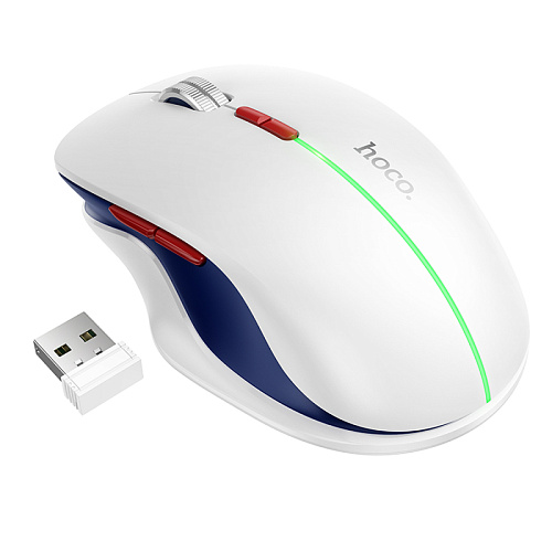 Беспроводная мышка, GM40, HOCO, белого цвета с RGB подсветкой