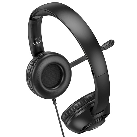 Проводные наушники W112, HOCO, с микрофоном, черный