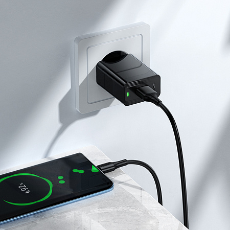 Сетевое зарядное устройство, 1 USB 3.0 QC (CS92A), HOCO, черный