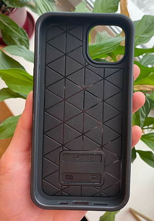 Чехол силиконовый для iPhone 13 mini (5.4), противоударный с ремешком на руку, X-CASE, черный