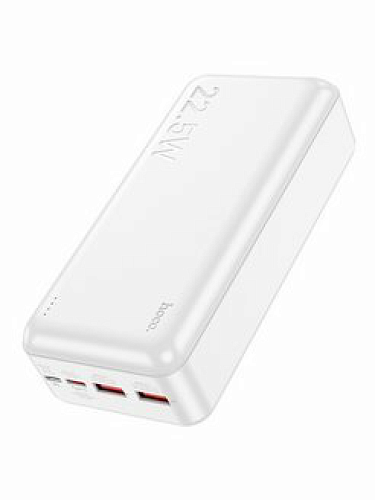 Универсальный Доп. Аккумулятор 30000mAh, J101B, HOCO, выход: 2 USB (22.5W)+1 PD (20W), белый