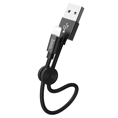 USB дата кабель Lightning, HOCO, X35, 25 см, черный