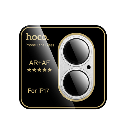Защитное стекло для iPhone 17, V16, HOCO, на заднюю камеру, алюминий, серебряный