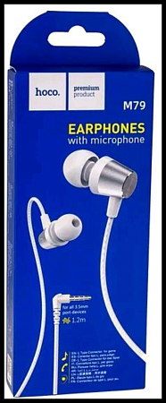 Проводные наушники M79 Cresta universal earphones with microphone, HOCO, белые