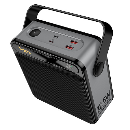 Универсальный Доп. Аккумулятор 80000mAh, J161, HOCO, выход: 2 USB 22.5W+ 2 PD 20W, с дисплеем, черный