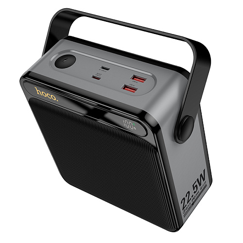 Универсальный Доп. Аккумулятор 80000mAh, J161, HOCO, выход: 2 USB 22.5W+ 2 PD 20W, с дисплеем, черный