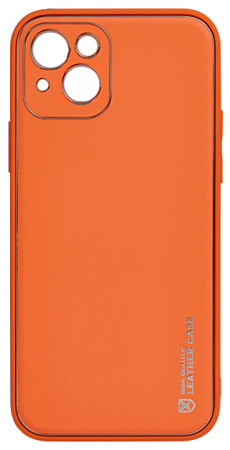 Чехол силиконовый для iPhone 13 (6.1), Graceful Leather series, HOCO, оранжевый