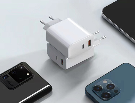 СЗУ, 1 USB 3.0 18W+1 PD 45W, белый
