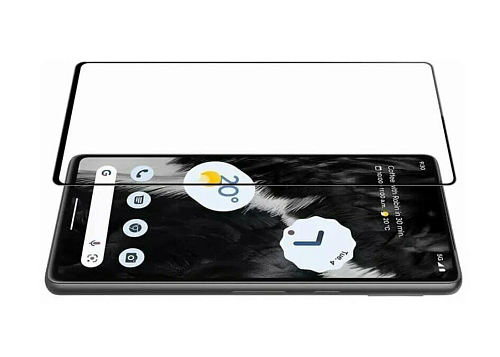 Защитное стекло на Google Pixel 7, прозрачное с черной рамкой, X-CASE