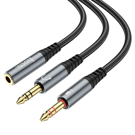 AUX переходник с 1 Jack на 2 (3,5 мм), (1 мама на 2 папы) UPA21, HOCO, черный