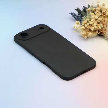 Чехол силиконовый для iPhone 17 Air, с микрофиброй внутри, с защитой камеры, X-CASE, черный