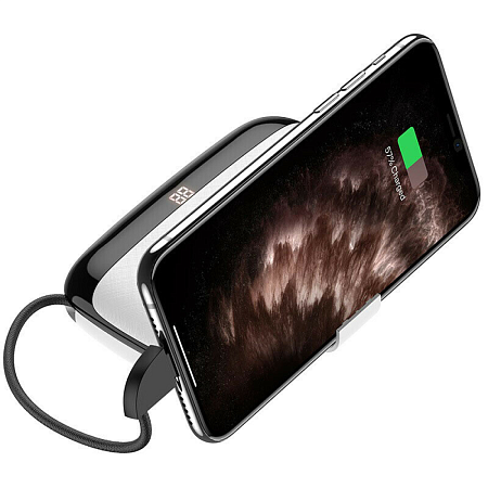 Универсальный Доп. Аккумулятор 10000mAh, S29 встоенный кабель Micro, HOCO, черный
