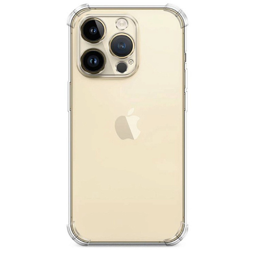 Чехол силиконовый для iPhone 15 Pro (6.1), усиленные края, с защитой камеры, X-CASE, прозрачный
